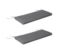Outsunny Cojines de Banco de Jardín desmontables Cojines balancín Conjunto de 2 - 120x50 cm Relleno 5 cm Cordones de sujeción Aosom España