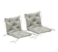 Outsunny Cojines Silla Patio 2 ataduras 99x51x7,6cm Gris Claro | Cojines acolchados para exteriores, para muebles de jardín interior/exterior