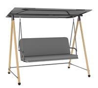 Outsunny Columpio 3 plazas con Dosel Ajustable 208x125x180cm Gris