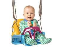 Outsunny columpio de bebé para exterior 3 en 1, columpio infantil con cuerda ajustable, altura regulable 120-180 cm, asiento de columpio para niños a partir de 9 meses, columpio infantil para interior
