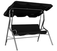 Outsunny Columpio de Jardín de 2-3 Plazas, Balancín de Exterior con Toldo Ajustable en Ángulo, Impermeable y Marco de Acero, para Patio, Balcón, 170x110x153 cm, Negro