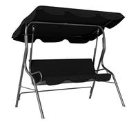 Outsunny Columpio de Jardín de 2-3 Plazas, Balancín de Exterior con Toldo Ajustable en Ángulo, Impermeable y Marco de Acero, para Patio, Balcón, 170x110x153 cm, Negro