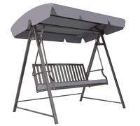 Outsunny Columpio de Jardín de 3 Plazas con Toldo Ajustable Cojín y Estructura de Acero Carga 360 kg 205x133x181 cm Gris