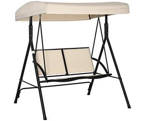 Outsunny Columpio de Jardín Exterior de 2 Plazas 140x118x162 cm Beige