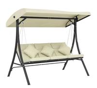 Outsunny Columpio de Jardín Exterior de 3 Plazas 202x115x168 cm Beige