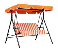 Outsunny Columpio de Jardín Exterior de 3 Plazas, Balancín de Jardín Exterior con Techo Ajustable y Marco de Acero, para Balcón, Terraza, Patio, Carga 200 kg, 172x110x153 cm, Naranja