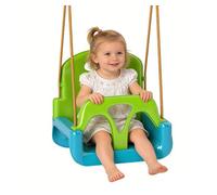 Outsunny columpio infantil 3 en 1, columpio para niños, cuerda ajustable, con respaldo desmontable, barra en t, cinturón de seguridad, para interior, exterior, solo asiento, verde oscuro