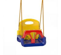 Outsunny Columpio Infantil 3 en 1 Cuerda Ajustable con Respaldo Desmontable Barra en T Cinturón de Seguridad Azul Oscuro