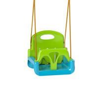 Outsunny Columpio Infantil 3 en 1 Cuerda Ajustable con Respaldo Desmontable Barra en T Cinturón de Seguridad Verde Oscuro