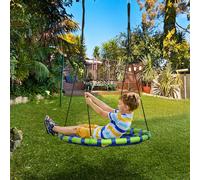 Outsunny Columpio Infantil Nido con Altura Ajustable Carga 150kg Ø100x120-180 cm Blue