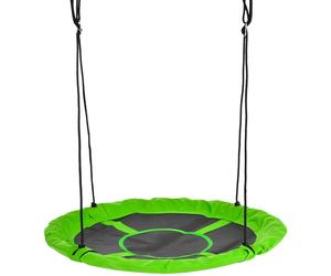 Outsunny Columpio Nido de Pájaro Redondo Panier Ø 110 cm 4 Anillos Incluidos metal epoxi Oxford Alta densidad Verde