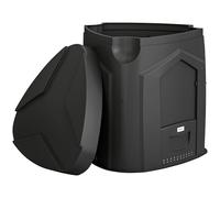Outsunny Compostador de jardín, 240L, contenedor de compost exterior, en polipropileno, 3 Puertas, 66 Ventilaciones, 78 x 75 x 78 cm, Negro Aosom España