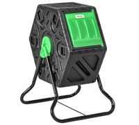 Outsunny Compostador Giratorio 65L con Sistema de Ventilación y Base de Acero para Compostaje de Residuos Orgánicos 60x49x77 cm