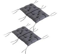 Outsunny Conjunto de 2 Cojines para Silla 98x50x8 cm Colchones de Banco con Respaldo 6 Cordones de Fijación para Jardín Terraza Balcón Gris Oscuro