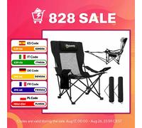 Outsunny Conjunto de 2 Sillas Plegables Camping con Reposapiés Desmontable Negro Negro