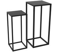 Outsunny Conjunto de 2 soportes para macetas encastrables 2 alturas diferentes 58,5 y 65 cm - acero Negro Aosom España