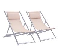 Outsunny Conjunto de 2 Tumbonas Plegables de Aluminio 60x100x85 cm Blanco | Tumbonas de Jardín, Respaldo Regulable en 5 Posiciones, Reposacabezas, para Terraza Patio Exterior, Hamacas Jardín