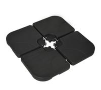 Outsunny Conjunto de 4 Pesos Rellenables para Base de Sombrilla hasta 19,5 kg de Arena Diseño Seguro Negro para Patio Aosom España