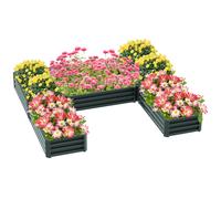 Outsunny Conjunto de 5 Macetas de Jardín Modulares para Verduras, Plantas, Flores, 245L X 242A X 31H Cm Verde