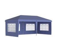 Outsunny conjunto de carpa incluye 1 carpa plegable 6x3 m impermeable con 4 laterales desmontables y 2 paredes laterales 3x2 m para carpa 3x3 m o 3x6 m azul