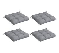 Outsunny Conjunto de Cojines para Sillas de Comedor 48x48x10 cm Gris