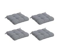 Outsunny Conjunto de Cojines para Sillas de Comedor 48x48x10 cm Gris | Juego de 4 Piezas, Cojines para Sillas de Jardín y Terraza, Impermeable y Anti-UV, con 2 Cordones de Fijación