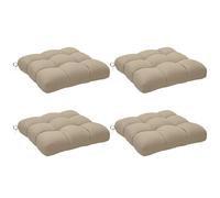 Outsunny Conjunto de Cojines para Sillas de Comedor 48x48x10 cm Juego de 4 Piezas Cojines para Sillas de Jardín Impermeable y Anti-UV con 2 Cordones de Fijación Caqui