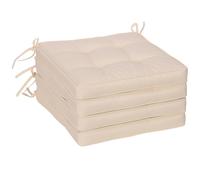 Outsunny Conjunto de Cojines para Sillas de Comedor y Jardín Impermeable con 2 Amarres de Fijación 42x42x5 cm Crema