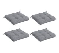 Outsunny Conjunto de Cojines para Sillas de Comedor y Jardín Impermeable y Anti-UV con 2 Cordones de Fijación 48x48x7 cm Gris