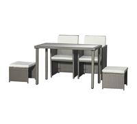 Outsunny Conjunto de salón de jardín encastrable con mesa rectangular 2 sillones y 2 taburetes cojines desmontables lavables Aosom España