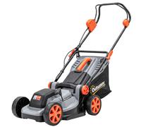Outsunny Cortacésped a Batería Inalámbrico 18V con 2 Baterías de 4Ah Ancho de Corte de 34 cm y Función de Mulching Motor 700 W
