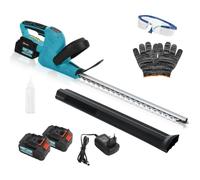 Outsunny Cortasetos Eléctrico Con 2 Baterías De 4000mah Y Cuchilla De 51 Cm Azul