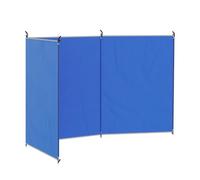 Outsunny Cortavientos de camping, toldo de playa plegable portátil con bolsa de transporte, cortavientos de camping con correas de sujeción y postes de acero, 450 x 150 cm, azul