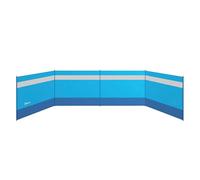 Outsunny cortavientos para camping de 4 paneles 725x140 cm paravientos playa con panel superior transparente postes de acero estacas y bolsa de transporte impermeable para jardín playa azul 1 cm