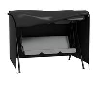 Outsunny Cubierta columpio 3 plazas 205x124x164cm Negro profundo