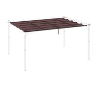 Outsunny Techo de Pérgola 3,5x2,5 m Techo de Repuesto Retráctil para Sombrilla Toldo de Tela para Cenador Jardín con 10 Orificios de Drenaje Café