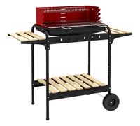 Outsunny de con Ruedas Portátil con Parrilla Ajustable Estantes y 6 Ganchos para Picnic Camping 103x47x95 cm y Negro