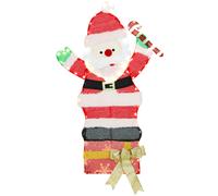 Outsunny Decoración navideña de 97 LED, Papá Noel en blanco cálido, armazón de acero, Multicolor