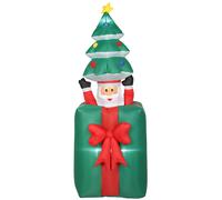 Outsunny Decoración navideña inflable con LED - poliéster, interior/exterior, rojo y verde