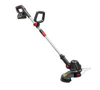 Outsunny desbrozadora batería 18v cortabordes eléctrico 2 en 1 con 2 baterías de 4.0ah y cargador motor sin escobillas barra ajustable cabezal y mango regulables ancho corte 25 cm protector frontal 19