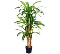 Outsunny Dracaena Artificial 160 cm con Maceta 66 Hojas Ø20x160 cm Verde