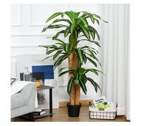 Outsunny Dracaena Artificial 160 cm con Maceta Planta Artificial con 66 Hojas Musgo Árbol Tropical para Decoración Jardín Balcón Oficina Salón Ø20x160 cm Verde