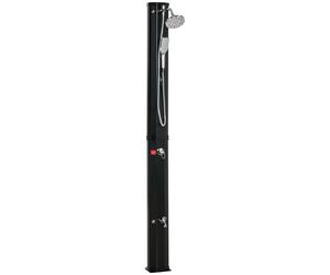 Outsunny Ducha Solar de Exterior de 35L con 2 Cabezales de Ducha Grifo y Agua Caliente 0-55℃ para Jardín 17,5x14,5x216 cm Negro Aosom España