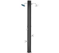 Outsunny Ducha Solar Exterior 35 L con 2 Cabezales Giratorios Duchas para Pies y Agua Caliente Máximo 55℃ 73x18x217 cm Negro