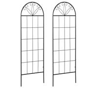 Outsunny Enrejado de jardín juego de 2 soporte para plantas trepadoras de metal - 51 x 152 cm negro