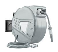 Outsunny Enrollador de Manguera de Pared 20+1,6 m Ø15 mm Retráctil Automático, Gris Aosom España