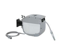 Outsunny Enrollador de Manguera para Jardín 20+1,9 m de Pared Gris | Carrete de Manguera de Jardín, Boquilla de 2 Modos, Bloqueo Automático, Retracción Controlada, Soporte Orientable 180°