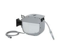 Outsunny Enrollador de Manguera para Jardín 20+1,9 m con Boquilla de 2 Modos, Carrete de Manguera de Jardín de Pared con Bloqueo Automático y Retracción Controlada, Soporte Orientable 180°, Gris