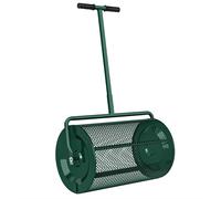 Outsunny Esparcidor de Compost 75 L 61x40 cm para Césped y Jardín con Mango en T Cesta de Malla Metálica Verde Aosom España