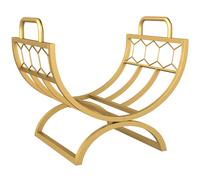 Outsunny Estante de leña para chimenea interior 46 x 36 x 41 cm Brennholzregal para Kamin Ofen Metall Gold